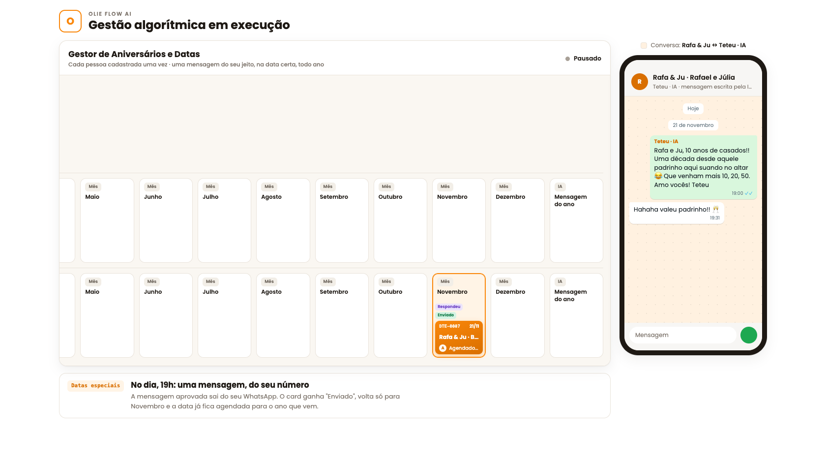 Gestor de Aniversários e Datas: tela 6 de 9