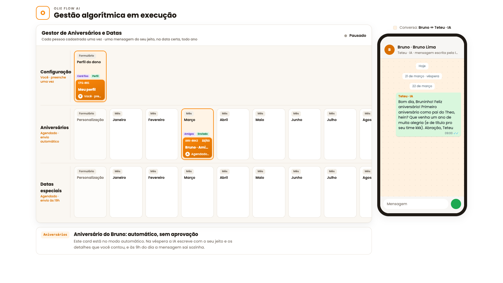 Gestor de Aniversários e Datas: tela 7 de 9