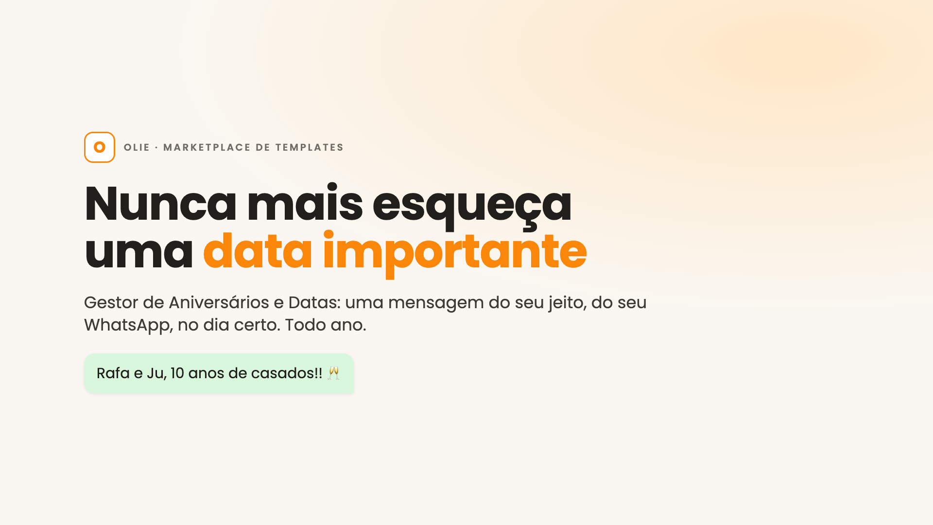 Gestor de Aniversários e Datas: tela 1 de 9