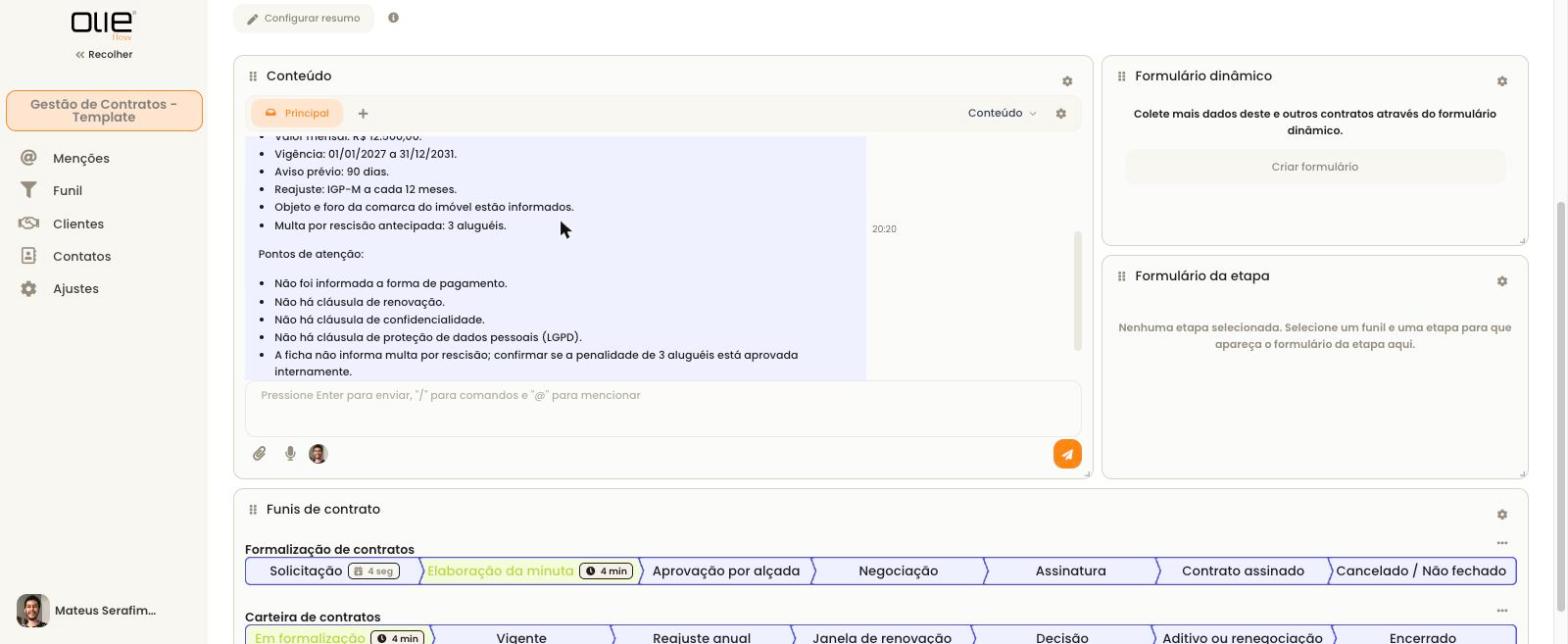 Gestão de Contratos: tela 3 de 4