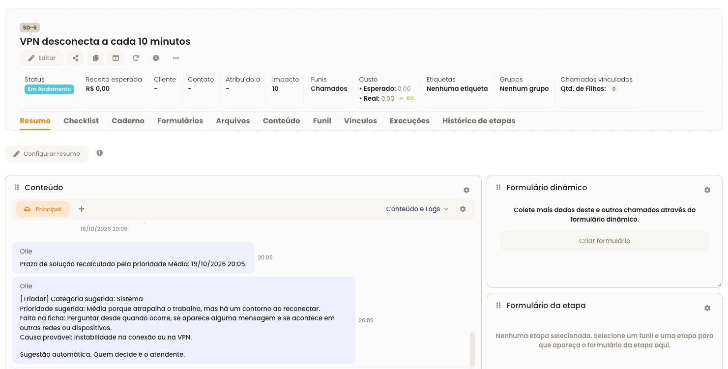 Service Desk: tela 4 de 5