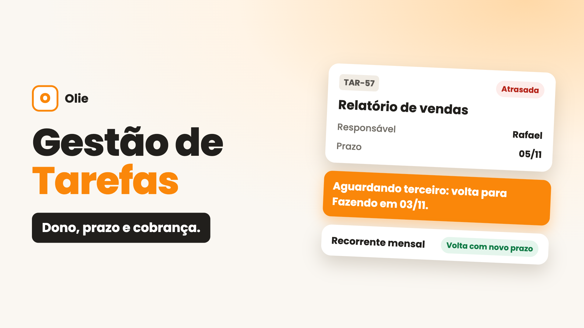 Gestão de Tarefas: tela 1 de 5