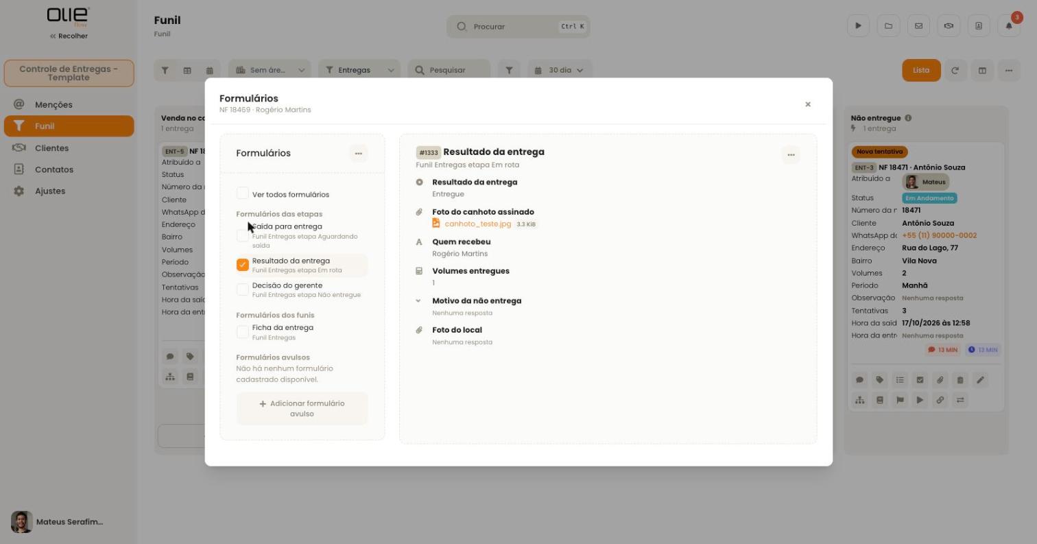 Controle de Entregas: tela 4 de 5